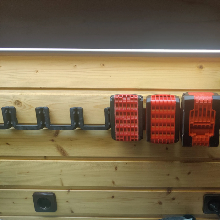Bosch Professional 18V Battery Wall Mount – 5 Pack | 3D Printed Tool Holders | Space-Saving Storage