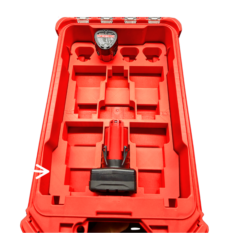 Milwaukee Packout Insert – M12 Battery Holder with Hidden AirTag Slot Stores 10 × M12 Batteries