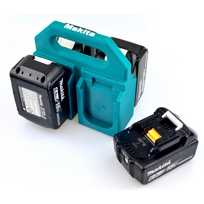 Makita 18V Battery Caddy – 4 or 6 Slot Holder - Store Makita 18V Batteries with This 3D Printed Tool | Perfect Home Improvement Gift for Him