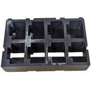 A black plastic battery holder insert designed for the Milwaukee PACKOUT 2-Drawer System, capable of holding 8 M18 batteries.