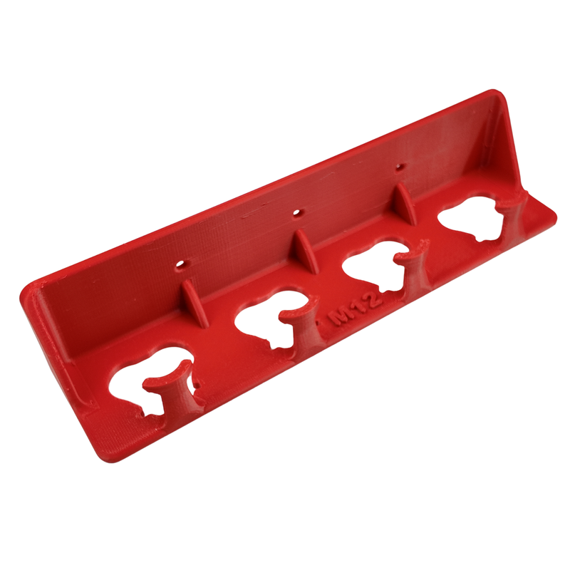 Milwaukee M12 Battery Holder – 4 Slot Wall Mount | PETG | Australian Made