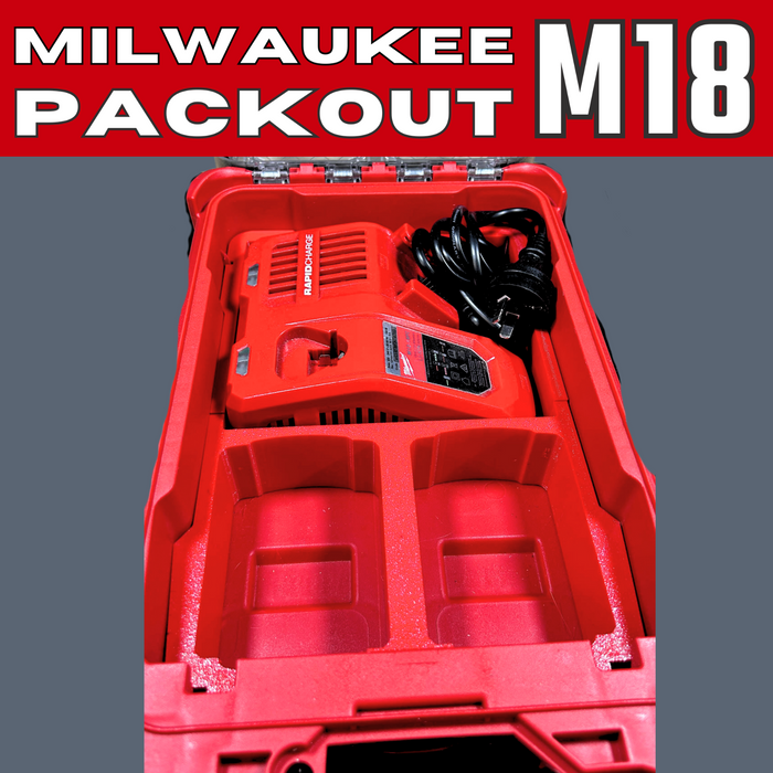 Milwaukee Packout M18 Battery Charger Organiser & Storage – 3D Printed in PETG