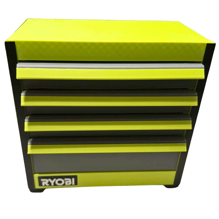 Ryobi Mini Desktop Toolbox – 4 Drawer Chest | Perfect Gift for Dad or Husband