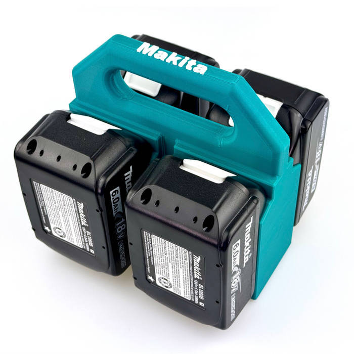 Makita 18V Battery Caddy – 4 or 6 Slot Holder - Store Makita 18V Batteries with This 3D Printed Tool | Perfect Home Improvement Gift for Him