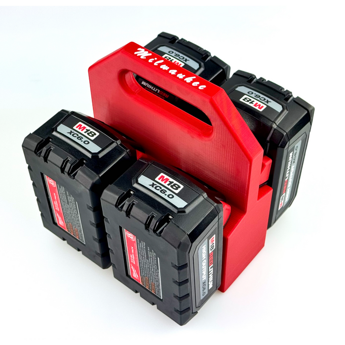 M18 Battery Caddy – 4 or 6 Slot Holder - Store M18 Batteries with This 3D Printed Tool