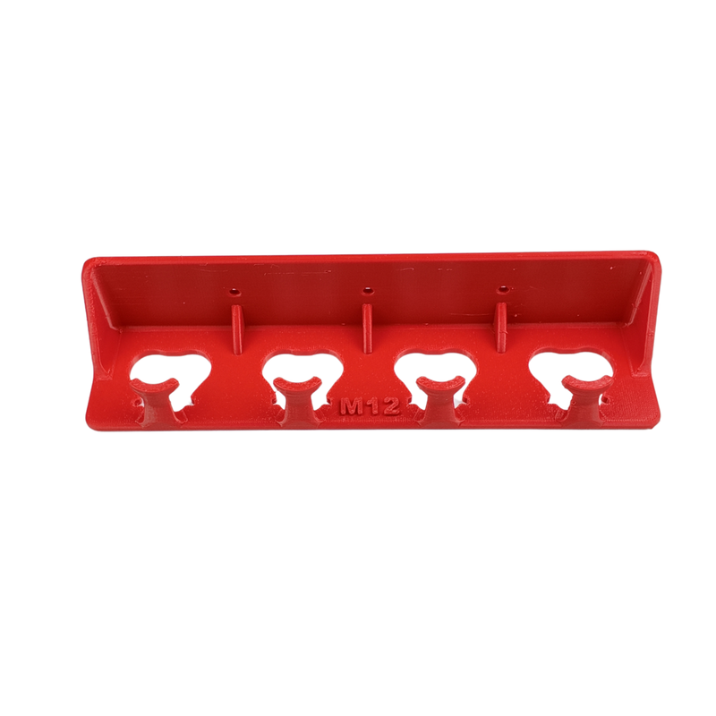 Milwaukee M12 Battery Holder – 4 Slot Wall Mount | PETG | Australian Made