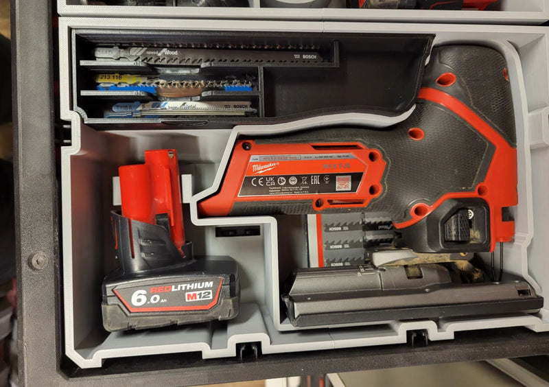 Milwaukee M12 FUEL Jigsaw Packout Drawer Insert – Organise Your Jigsaw & Accessories