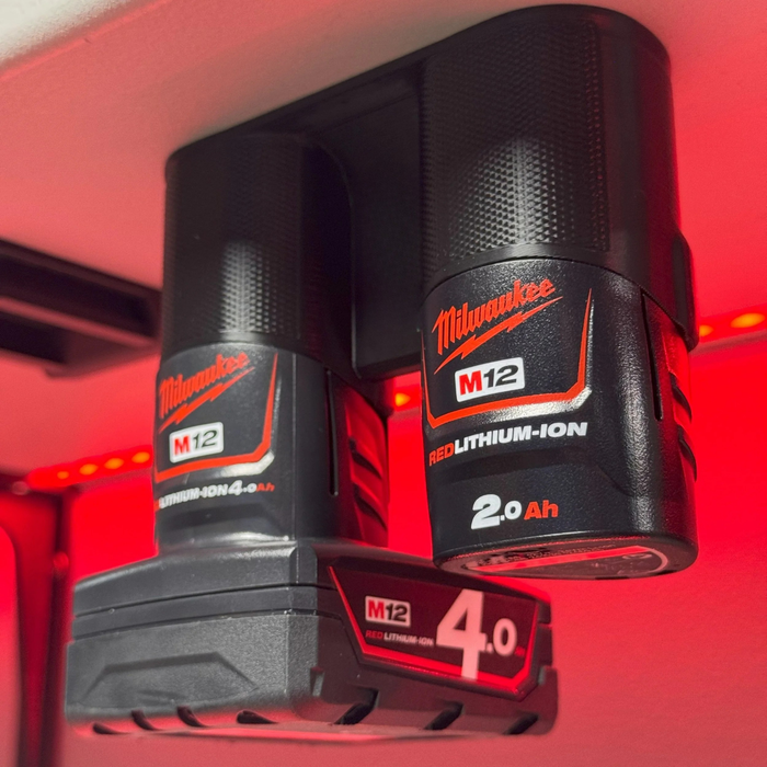 Milwaukee M12 Battery Mount (Triple) | Wall Mount Holder | PETG | Australian Made
