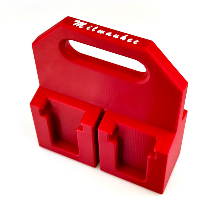 Milwaukee M18 Battery Caddy – 4 or 6 Slot Holder - Store M18 Batteries with This 3D Printed Tool | Perfect Home Improvement Gift for Him