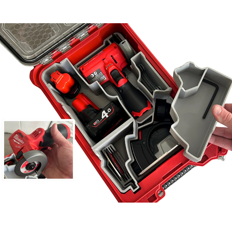 Milwaukee M12 Cut Off Tool Packout Insert – Custom Insert for Model M12FCOT-0 | Fits Packout Compact Organiser (48228435)