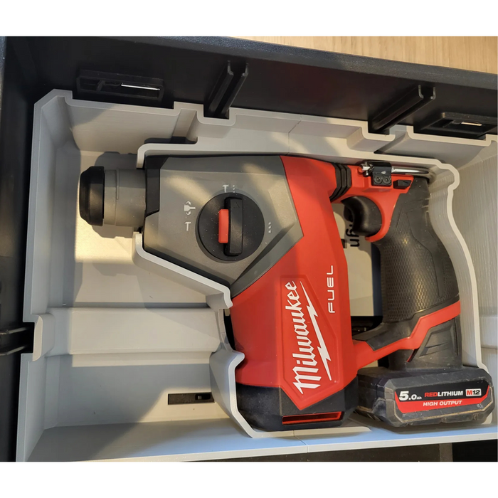 Milwaukee M12 FUEL SDS-Plus Packout Insert – Reversible ½-Drawer Organiser Fits M12 SDS-Plus Rotary Hammer (2416-20 / 2505-20)