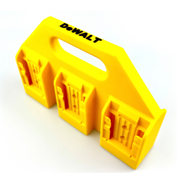 DeWALT 20V / 20V Max Battery Caddy – 4 or 6 Slot Holder - Store Batteries with This 3D Printed Tool | Perfect Home Improvement Gift for Him