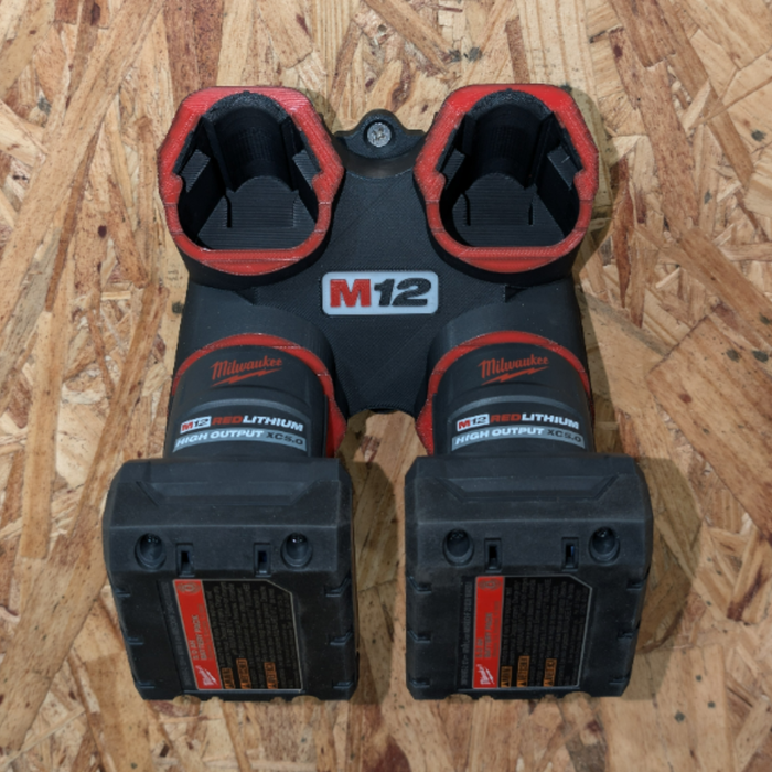 Milwaukee M12 4× Battery Wall Mount – Compact, Clean & Built Tough