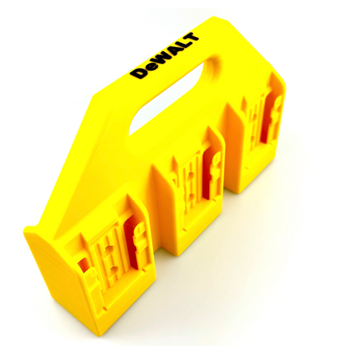 DeWALT 20V / 20V Max Battery Caddy – 4 or 6 Slot Holder - Store Batteries with This 3D Printed Tool | Perfect Home Improvement Gift for Him