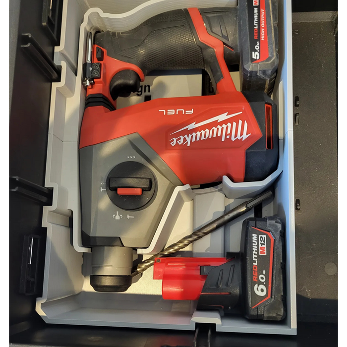 Milwaukee M12 FUEL SDS-Plus Packout Insert – Reversible ½-Drawer Organiser Fits M12 SDS-Plus Rotary Hammer (2416-20 / 2505-20)