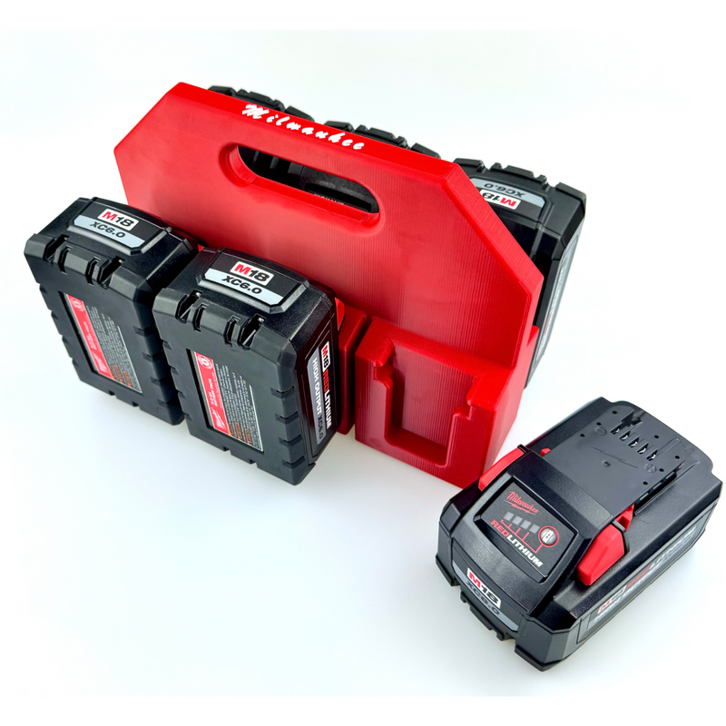 M18 Battery Caddy – 4 or 6 Slot Holder - Store M18 Batteries with This 3D Printed Tool
