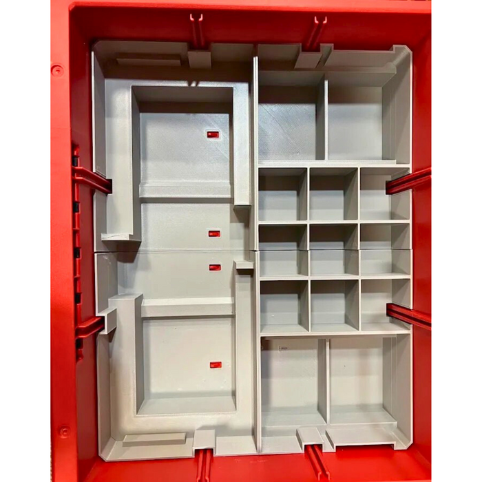 2-Drawer Packout M12 Battery & Charger Organiser – Custom Insert for Milwaukee Packout System - Organisation for M12 Batteries and Chargers