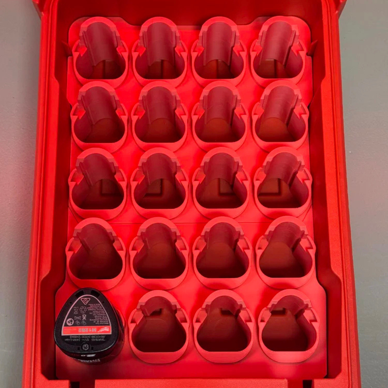 Milwaukee PACKOUT M12 Barrel Battery Holder – 20 Slot