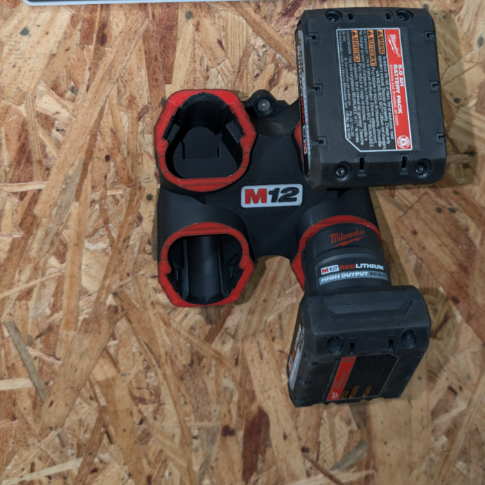 Milwaukee M12 4× Battery Wall Mount – Compact, Clean & Built Tough