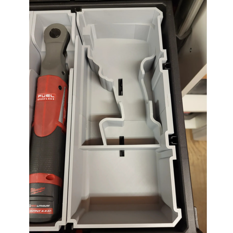 Milwaukee M18 Impact Wrench Packout Insert - Optional Slim Organiser for M12 FUEL Ratchet