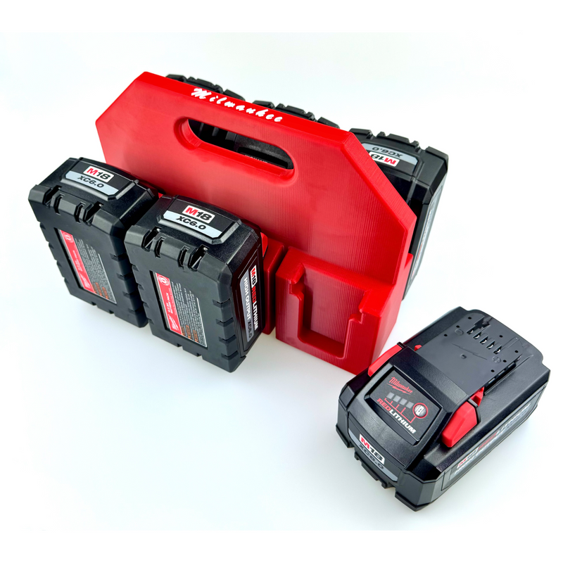 M18 Battery Caddy – 4 or 6 Slot Holder - Store M18 Batteries with This 3D Printed Tool