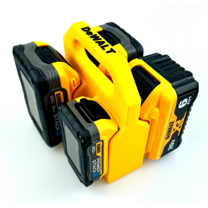 DeWALT 20V / 20V Max Battery Caddy – 4 or 6 Slot Holder - Store Batteries with This 3D Printed Tool | Perfect Home Improvement Gift for Him