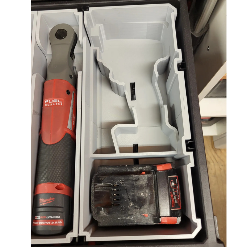 Milwaukee M18 Impact Wrench Packout Insert - Optional Slim Organiser for M12 FUEL Ratchet