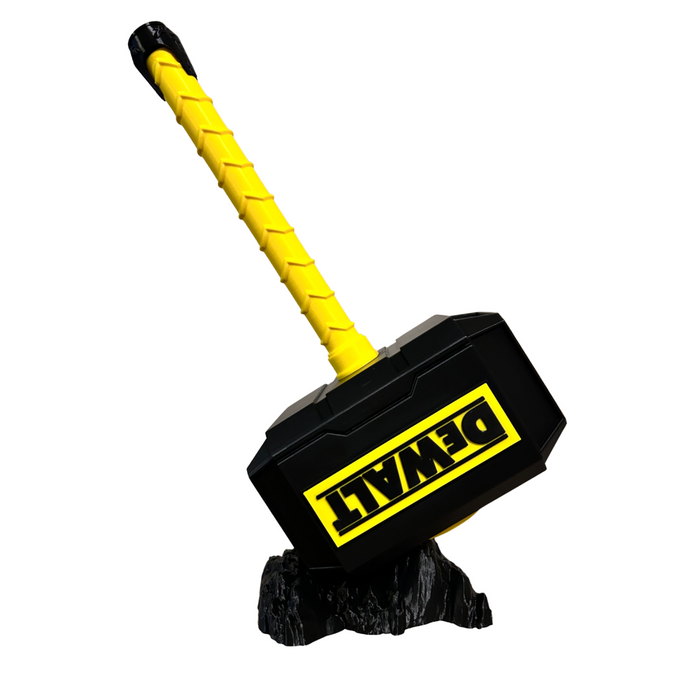 ⚡ DEWALT Thor’s Hammer Display & Collectors Piece – Black & Yellow Workshop Decor