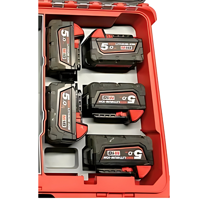 Milwaukee M18 & M12 Battery Holder Packout Insert – Stores 25 Batteries Fits Full-Size Packout Organiser 48228430 | A1 Tools Australia