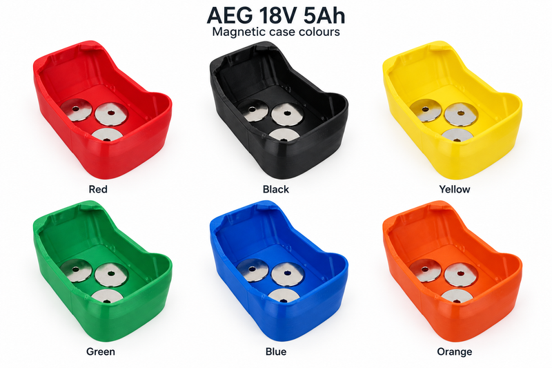 Magnetic Battery Case for AEG 18V 5Ah – 2 or 3 Magnets
