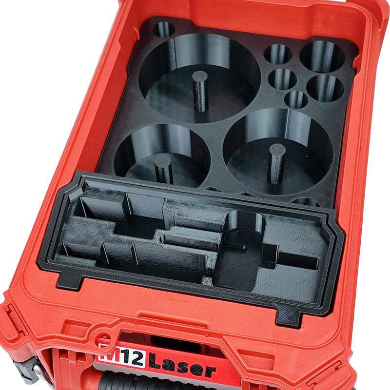 Milwaukee PACKOUT Organiser Insert for Starrett-Style Holesaws – Custom Sparky Storage