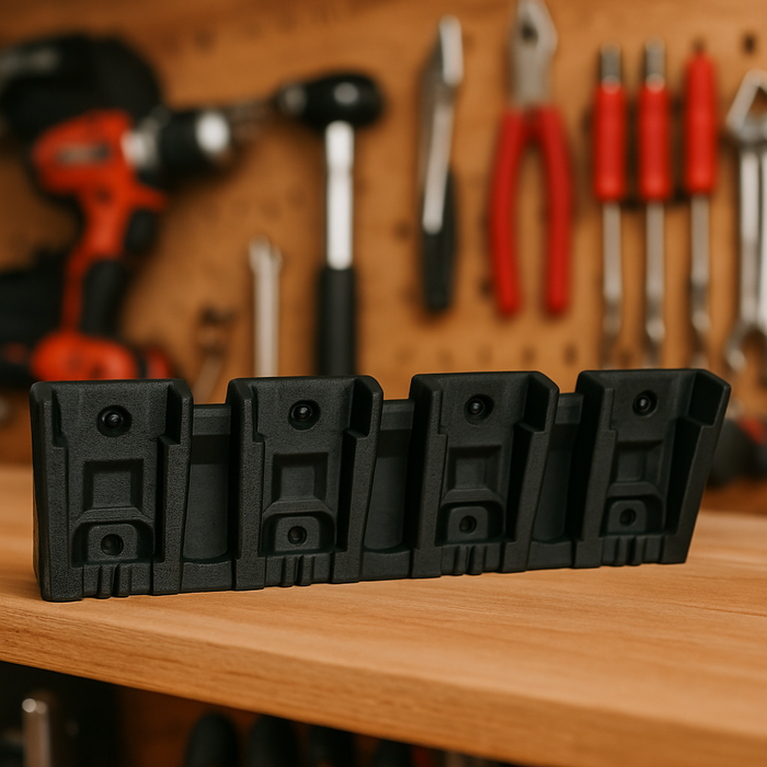 Milwaukee M18 Battery Wall Mount – 4 Slot Holder | PETG | Australian Made