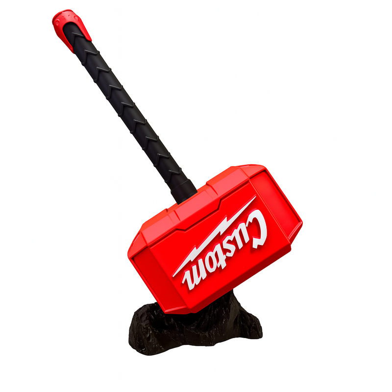 Red & Black Thor’s Hammer Display Piece | Tool-Inspired Collectible for Tradies & Fans
