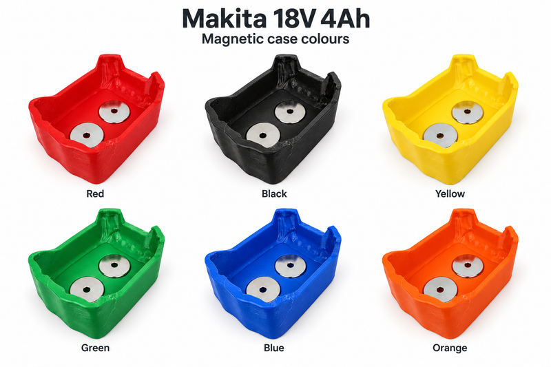 Magnetic Battery Case for Makita 18V 4Ah / 5Ah – 2 or 3 Magnets