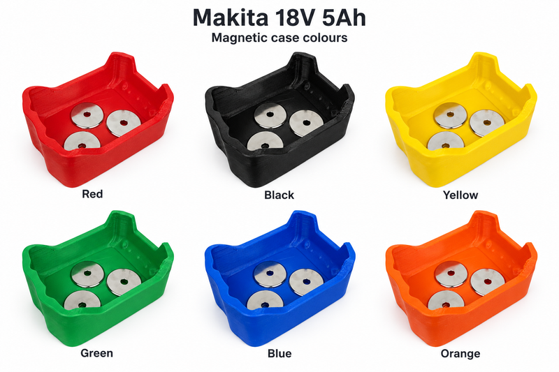 Magnetic Battery Case for Makita 18V 4Ah / 5Ah – 2 or 3 Magnets