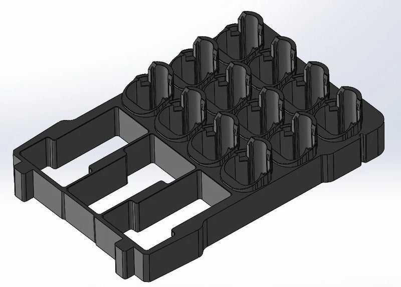 Milwaukee PACKOUT M12 Barrel (12 Slot) + High Output (3 Slot) Battery Holder