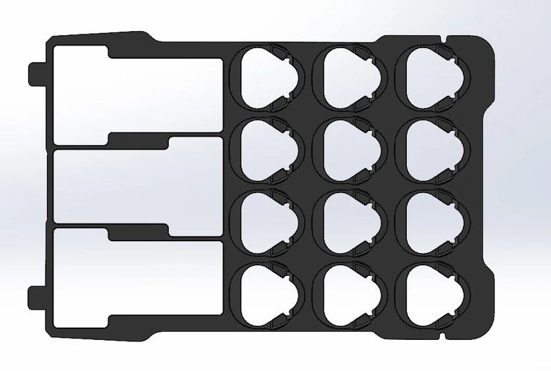 Milwaukee PACKOUT M12 Barrel (12 Slot) + High Output (3 Slot) Battery Holder