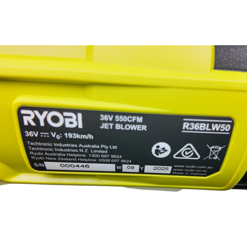 Stubby Nozzle for Ryobi R36BLW50 36V 550CFM Blower – Circular or Wide