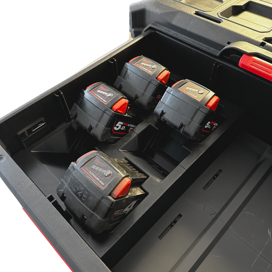 Milwaukee Packout battery holder for organized storage