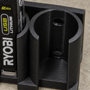 Colour Detail Black colour variant — Ryobi USB Lithium Battery Holder Wall Mount - Battery Storage