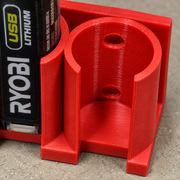 Colour Detail Red colour variant — Ryobi USB Lithium Battery Holder Wall Mount - Battery Storage