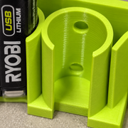 Colour Detail Ryobi Green (As pictured) colour variant — Ryobi USB Lithium Battery Holder Wall Mount - Battery Storage