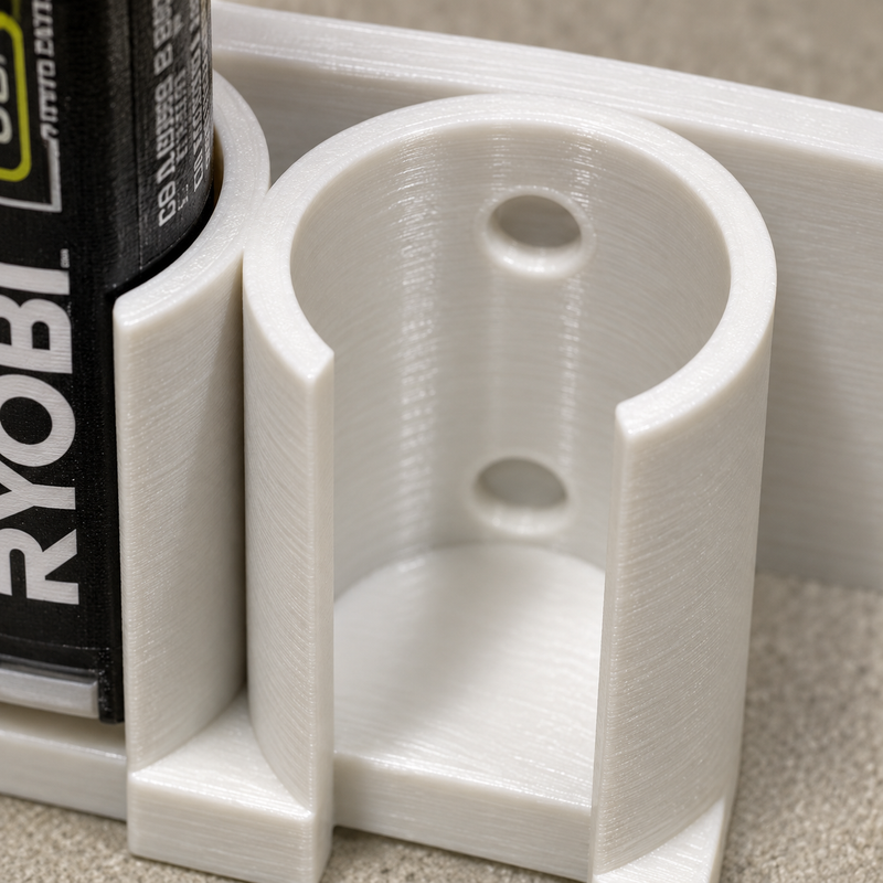 Colour Detail White colour variant — Ryobi USB Lithium Battery Holder Wall Mount - Battery Storage