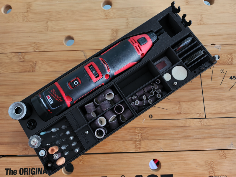 Black colour variant — Milwaukee M12 Rotary Tool Packout Drawers Insert | Store Rotary Tool & Accessories