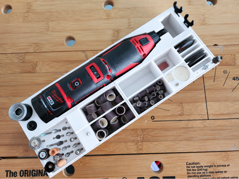 White colour variant — Milwaukee M12 Rotary Tool Packout Drawers Insert | Store Rotary Tool & Accessories