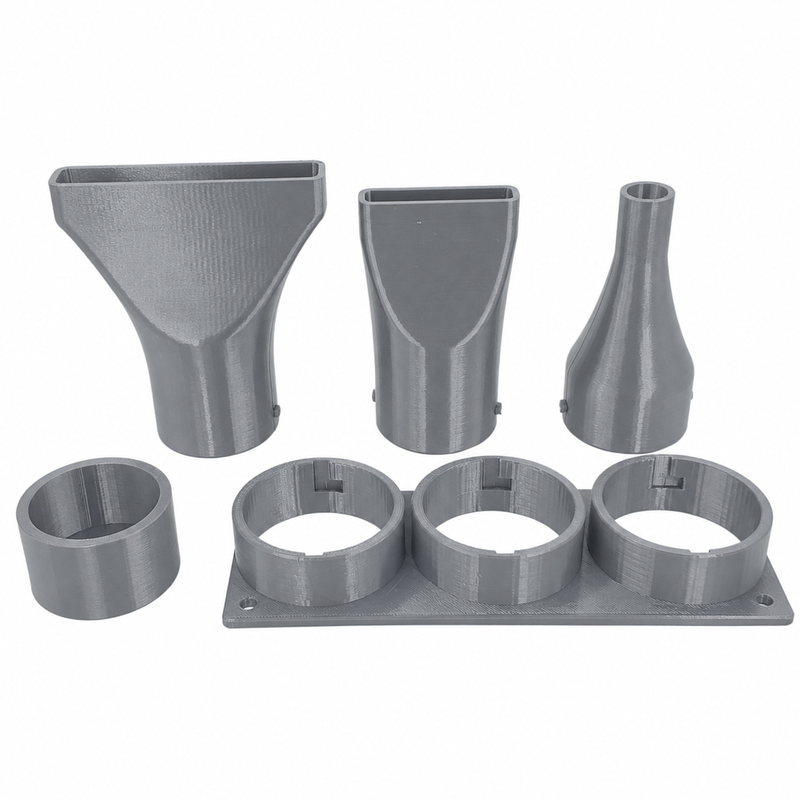 Gray colour variant — Triple Blower Nozzle Pack + Wall Mounts for Makita Blower DUB185 & DUB186 - Car Drying Solution!
