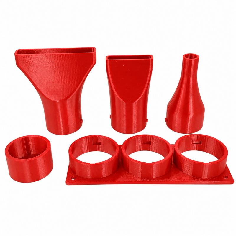 Red colour variant — Triple Blower Nozzle Pack + Wall Mounts for Makita Blower DUB185 & DUB186 - Car Drying Solution!
