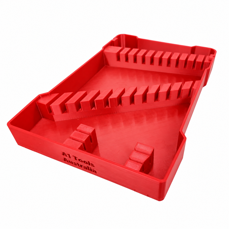 Drop In Tray Red colour variant — Milwaukee Packout Spanner Holder - (Low-Profile Compact 48-22-8436, Australian Made)