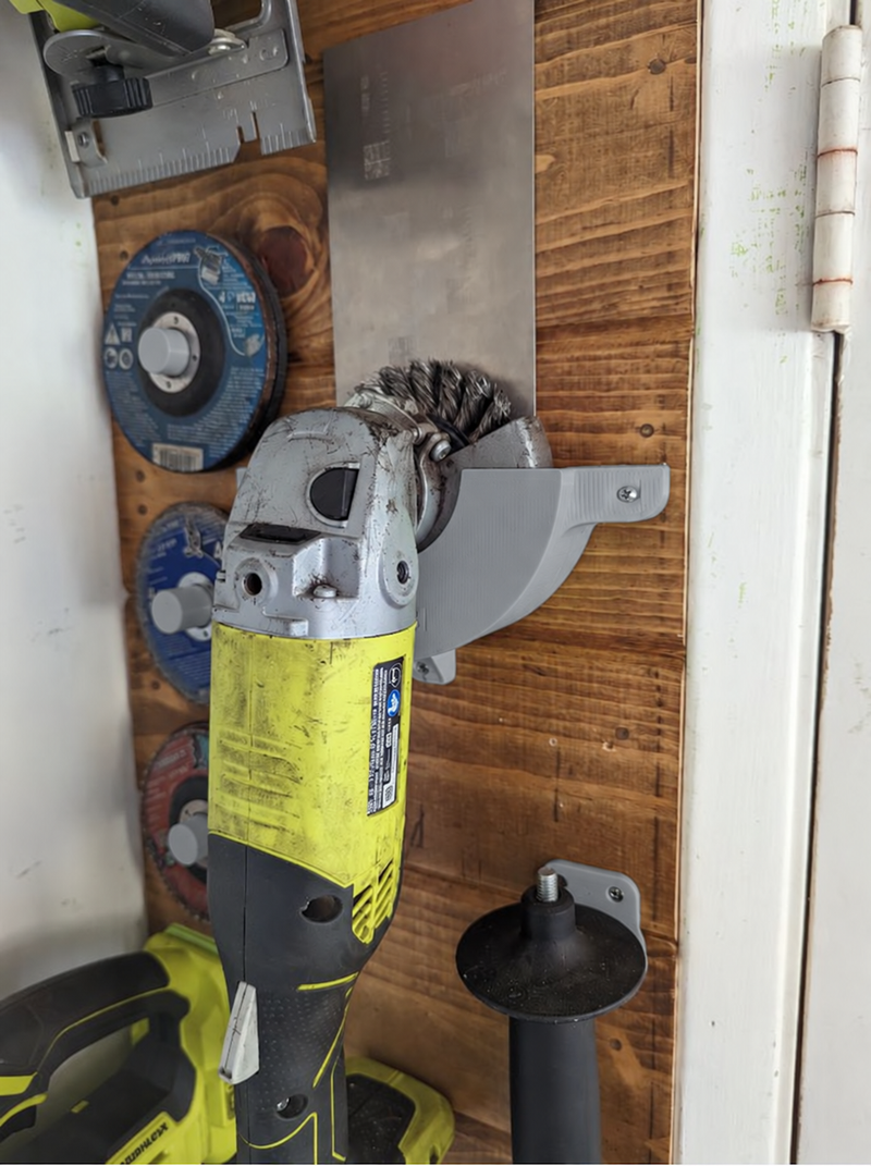 Kit Gray colour variant — Ryobi Angle Grinder Holder - Holds 125mm Ryobi Angle Grinder - Made from PETG