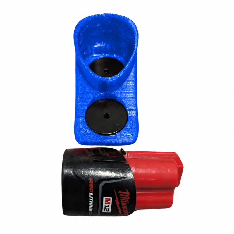 M12-compact Blue colour variant — Milwaukee M12 & M18 Soft Plastic Magnetic Battery Base Covers | TPU | Neodymium Magnets